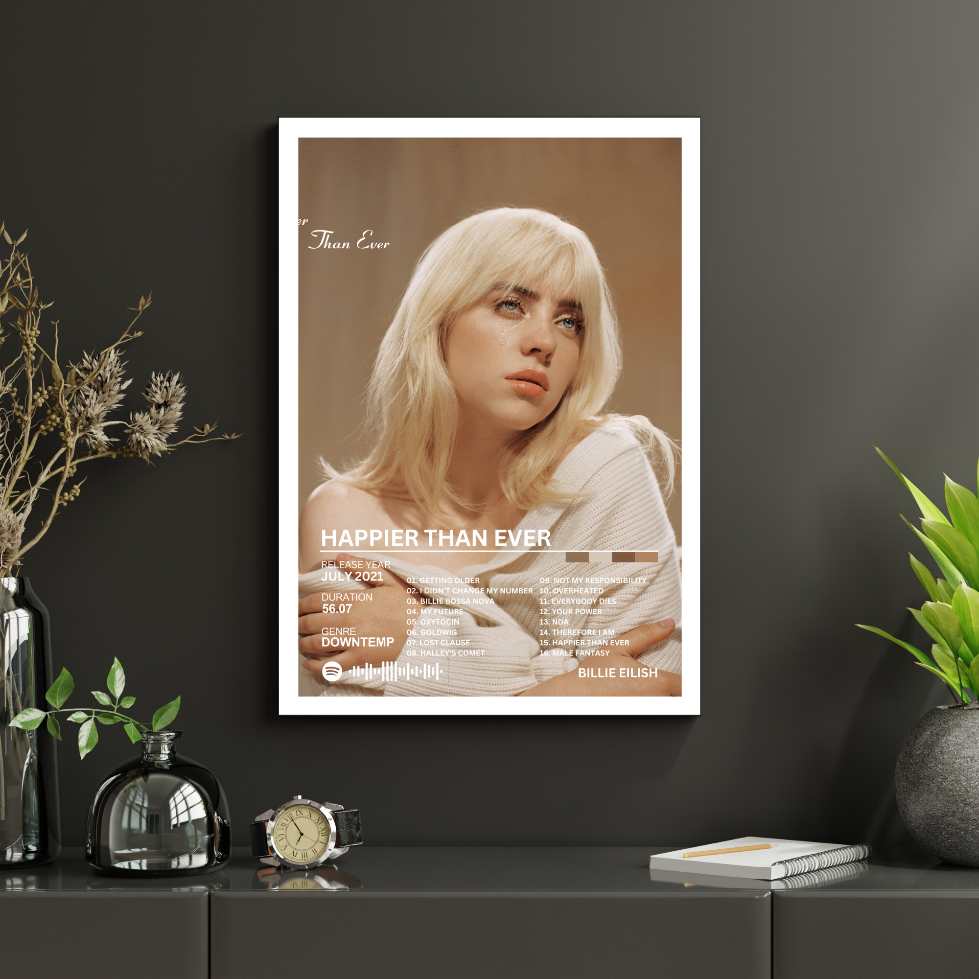 Happier Than Ever - Billie Eilish 2 | PosterStudio Album Collection