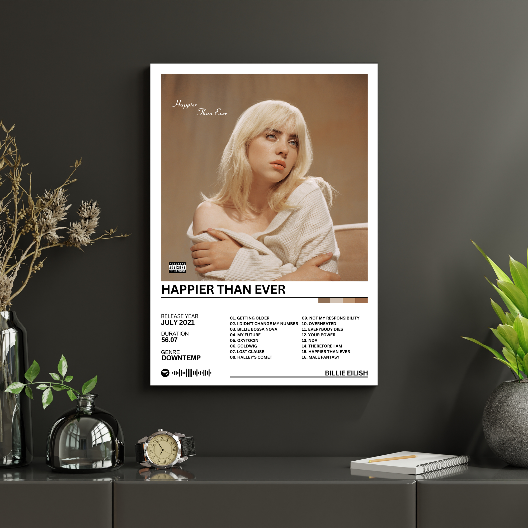 Happier Than Ever - Billie Eilish | PosterStudio Album Collection