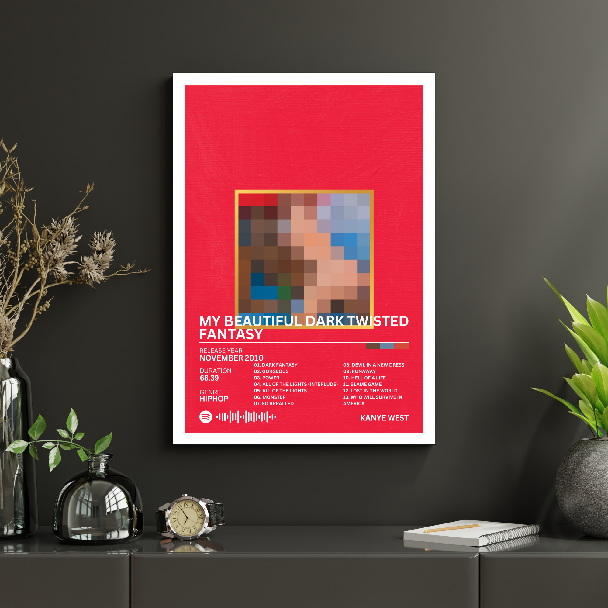 My Beautiful Dark Twisted Fantasy - Kanye West 2 | PosterStudio Album Collection