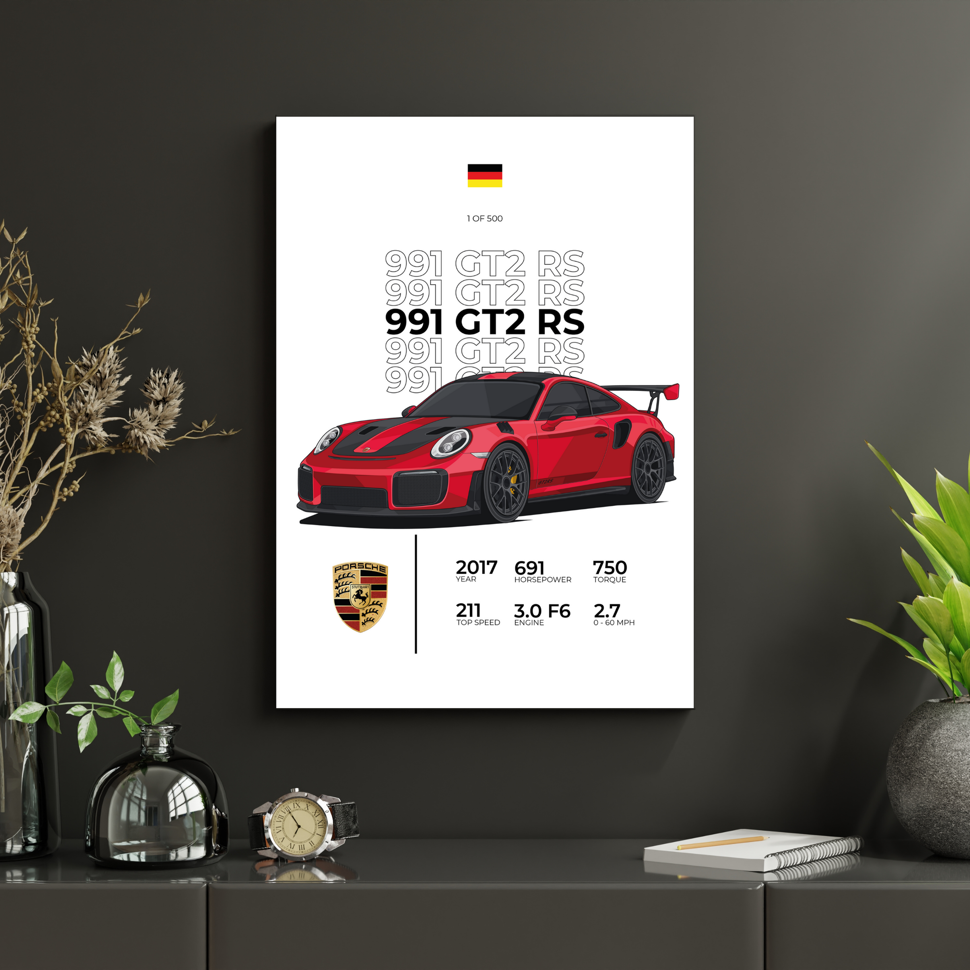 Porsche GT2RS Stat | PosterStudio Automotive Collection