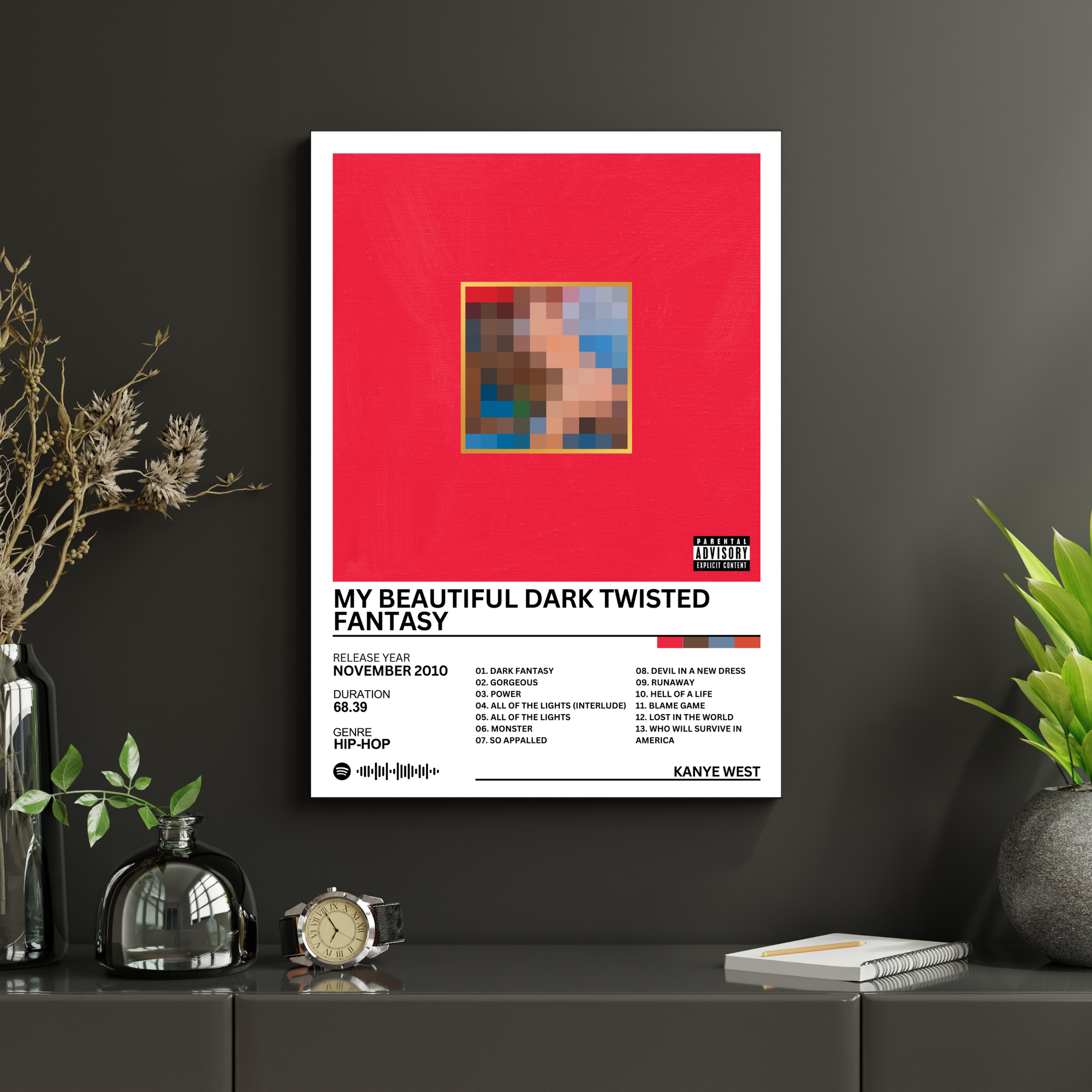 My Beautiful Dark Twisted Fantasy - Kanye West | PosterStudio Album Collection