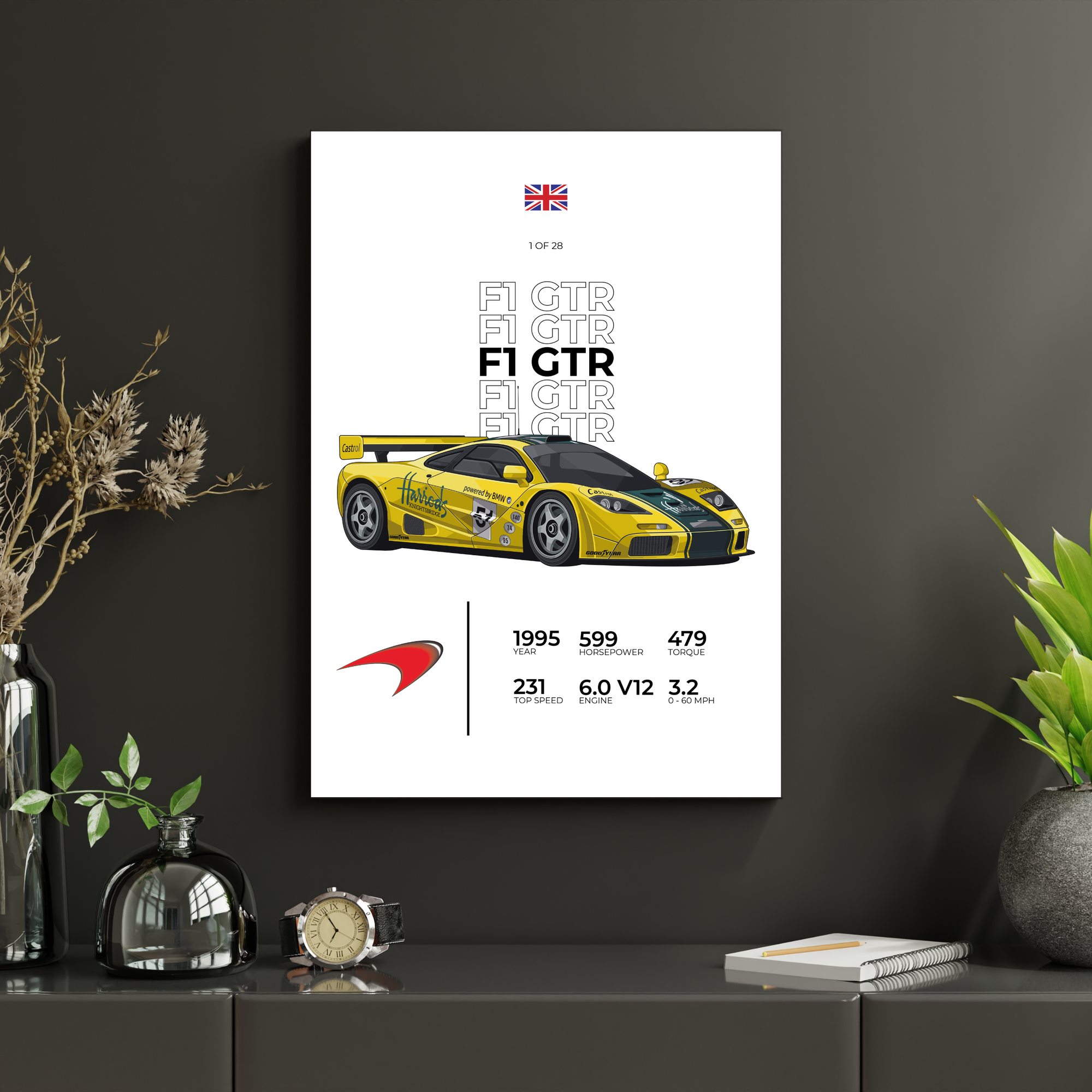 McLaren F1 GTR Stat | PosterStudio Automotive Collection