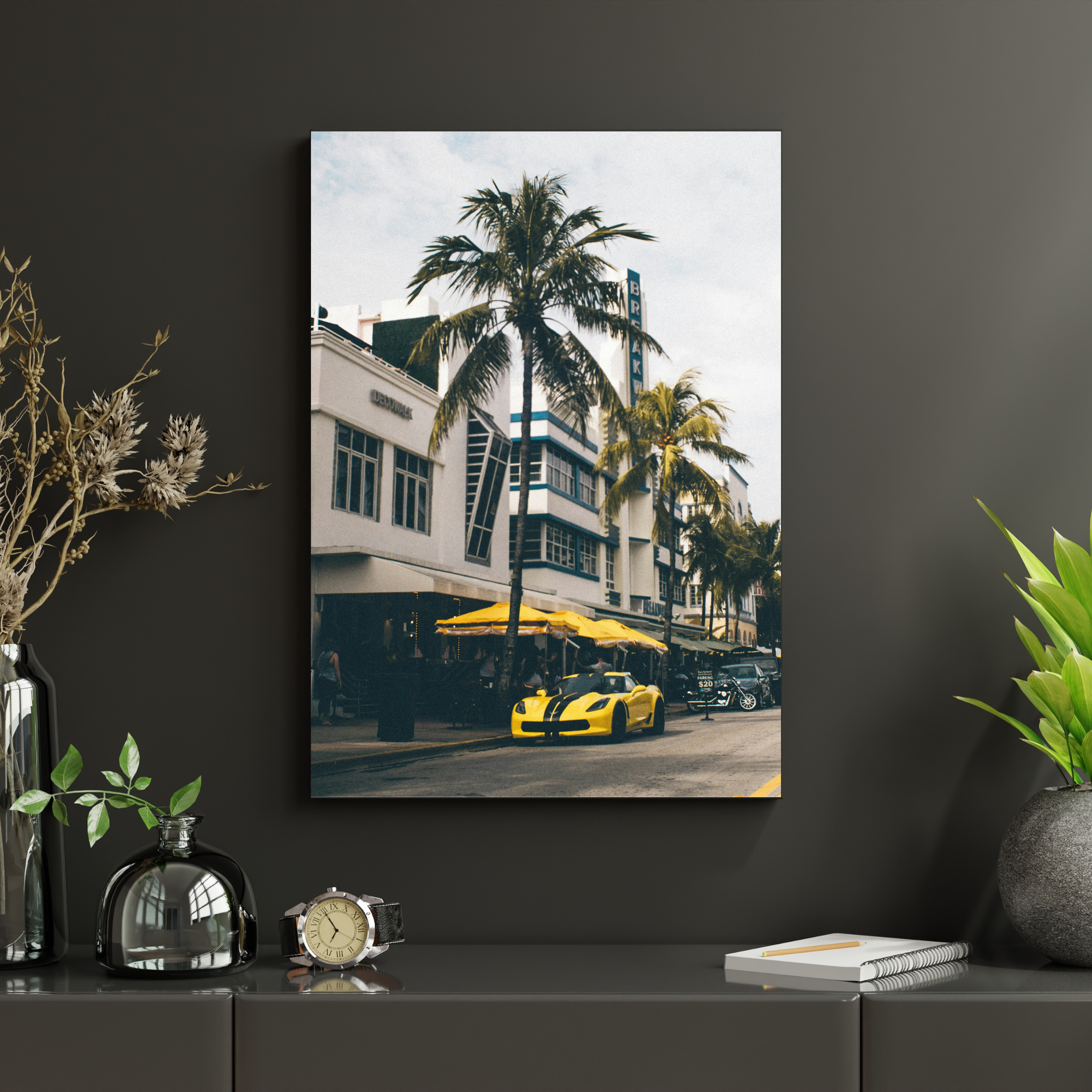 Palm Tree Corvette | PosterStudio Luxury Collection