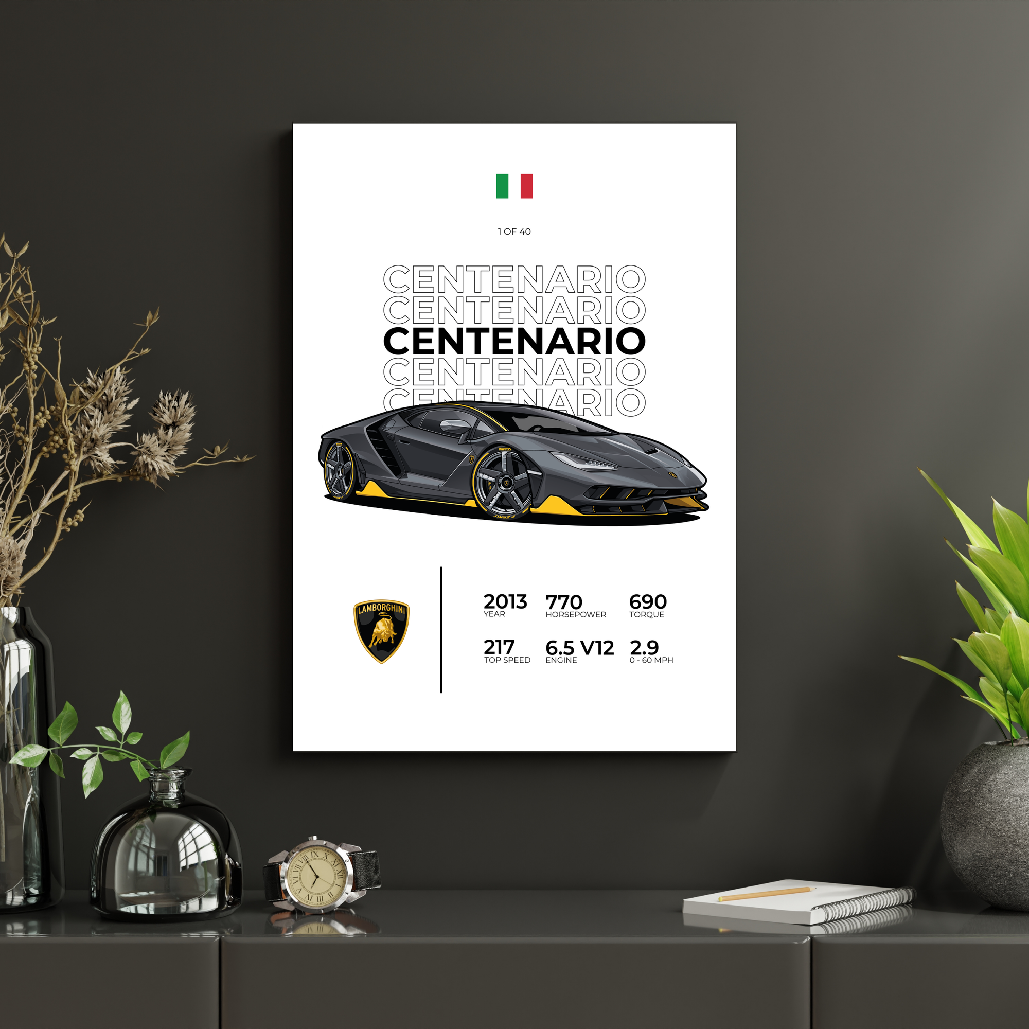 Lamborghini Centenario Stat | PosterStudio Automotive Collection