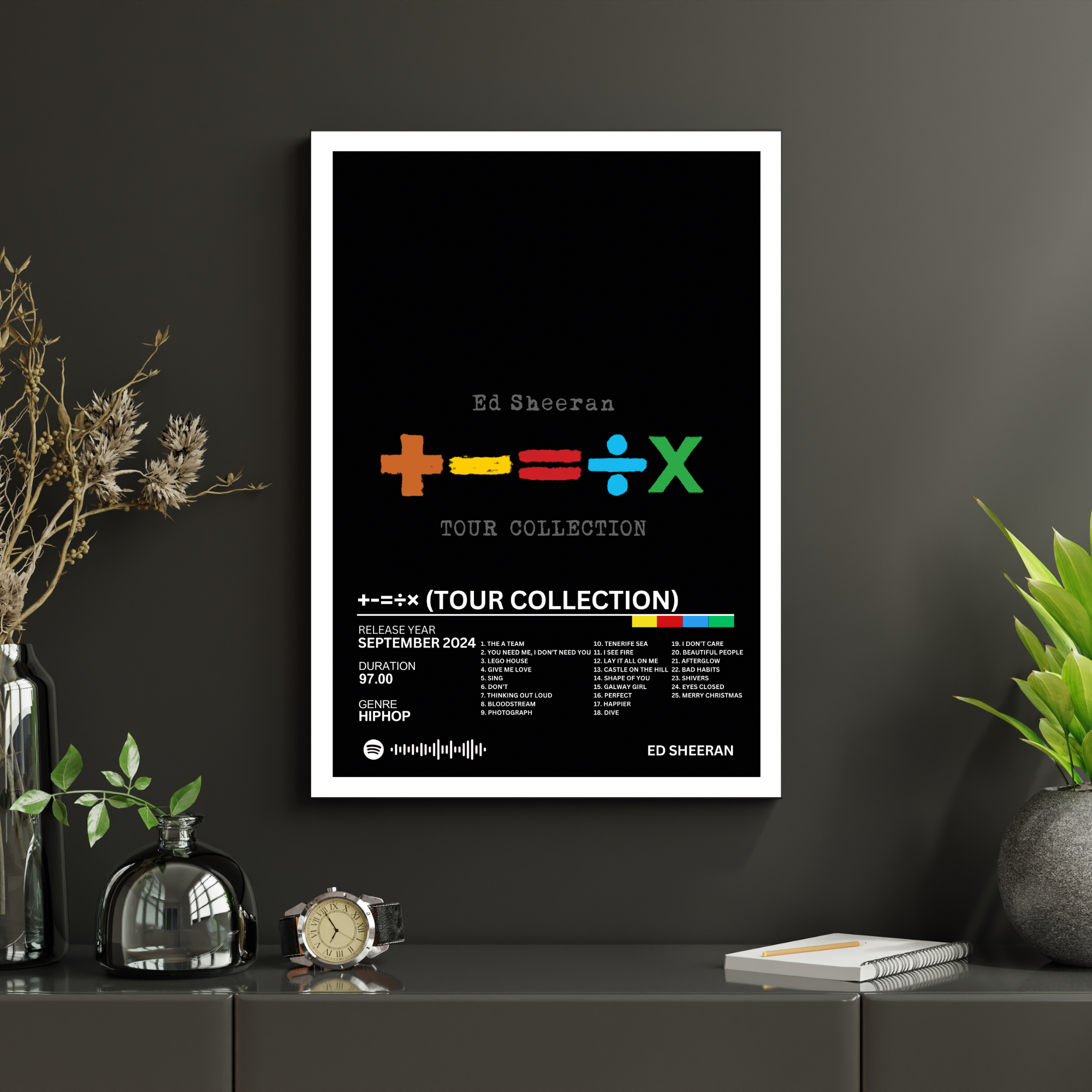 +-=÷× (Tour Collection) - Ed Sheeran 2 | PosterStudio Album Collection