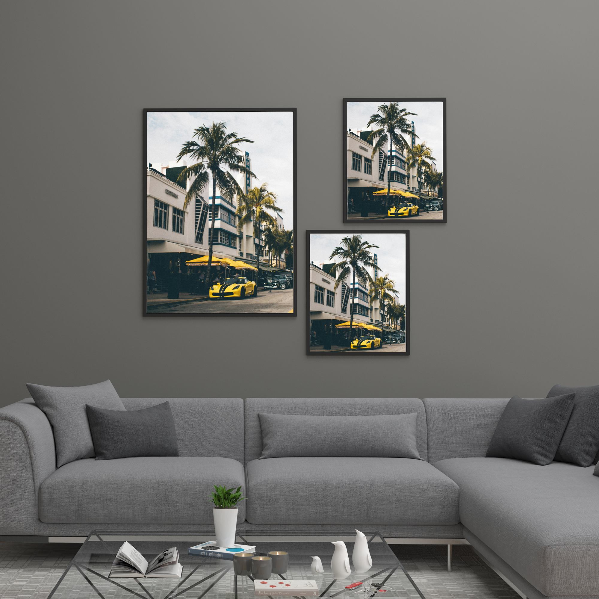 Palm Tree Corvette | PosterStudio Luxury Collection