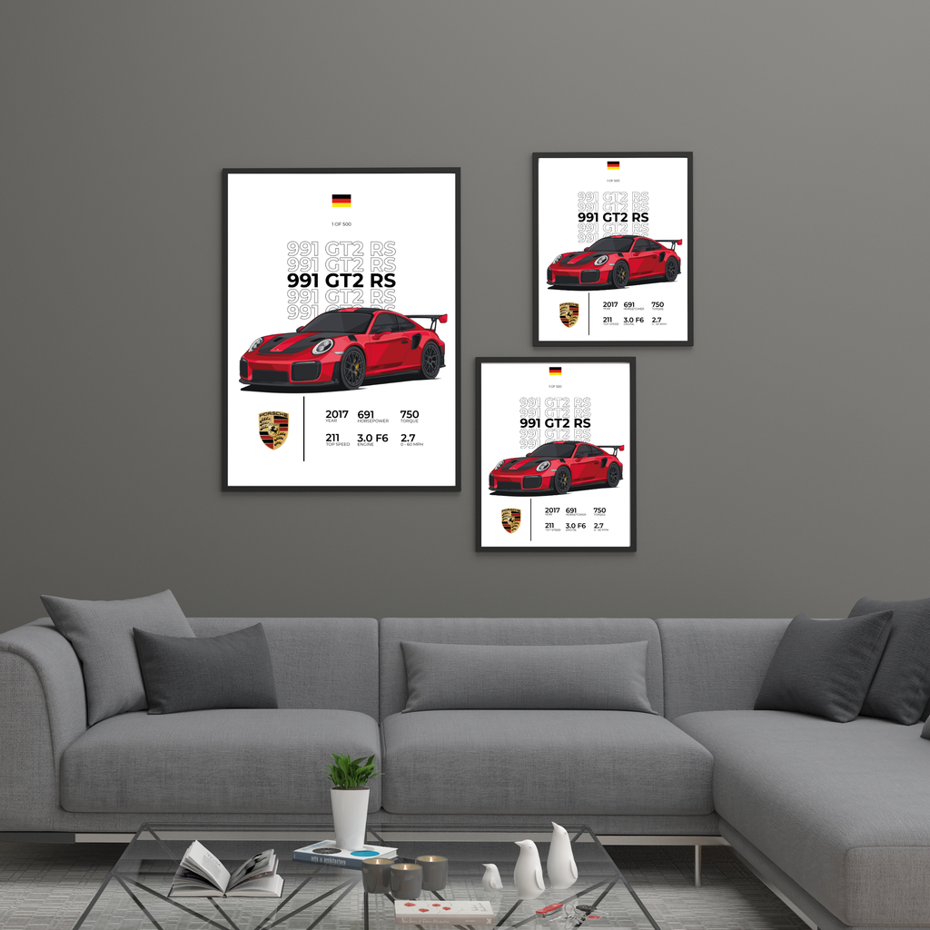 Porsche GT2RS Stat | PosterStudio Automotive Collection