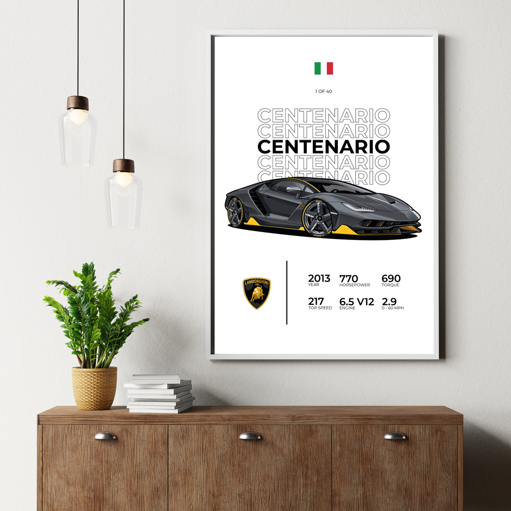 Lamborghini Centenario Stat | PosterStudio Automotive Collection