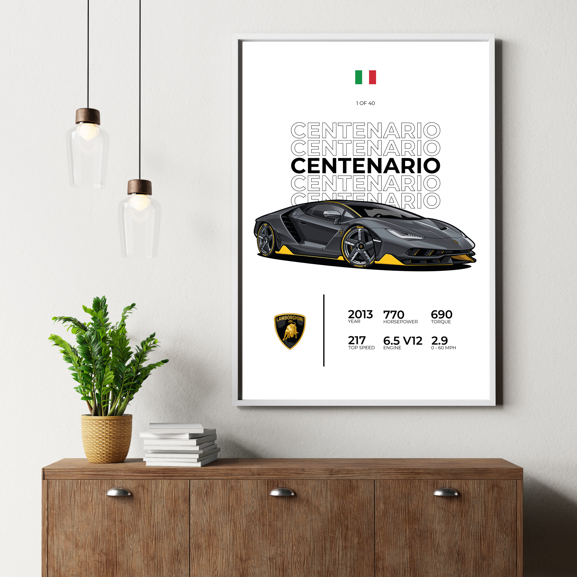 Lamborghini Centenario Stat | PosterStudio Automotive Collection