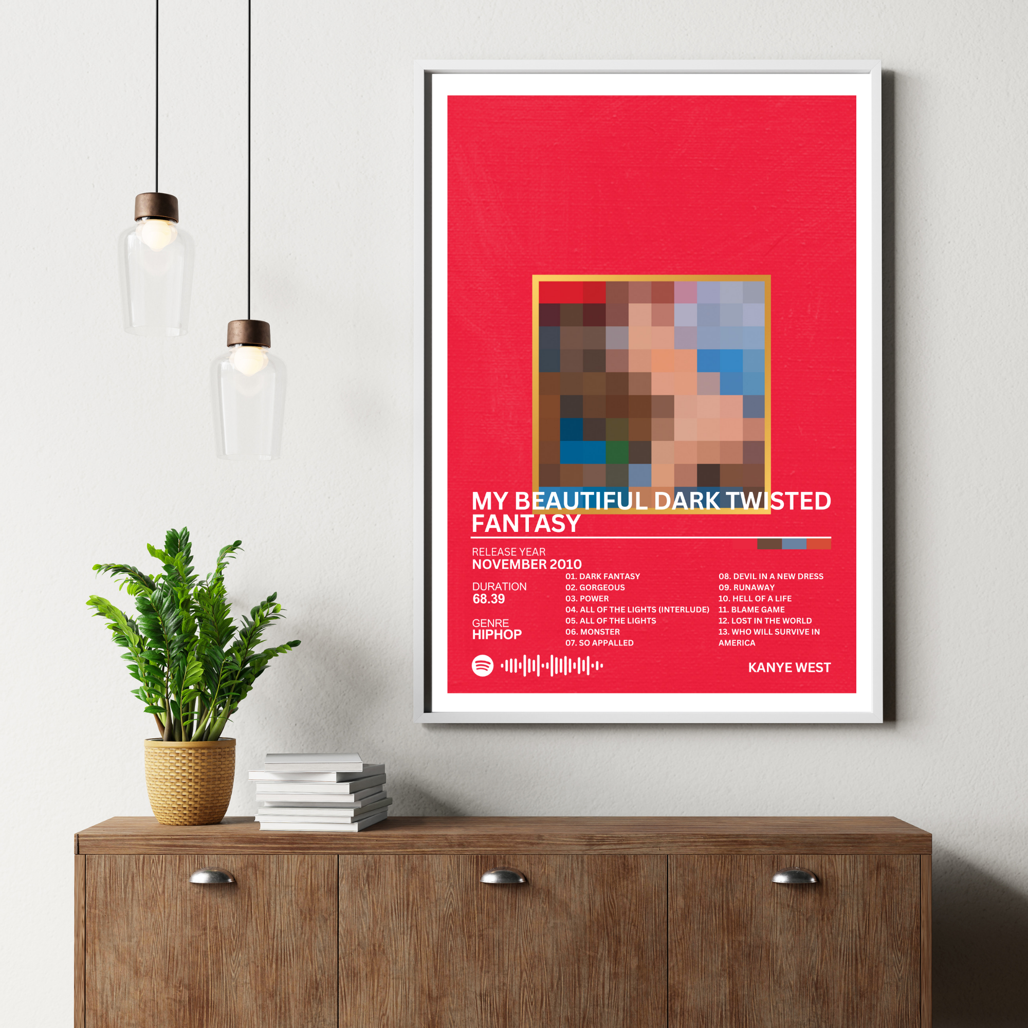 My Beautiful Dark Twisted Fantasy - Kanye West 2 | PosterStudio Album Collection