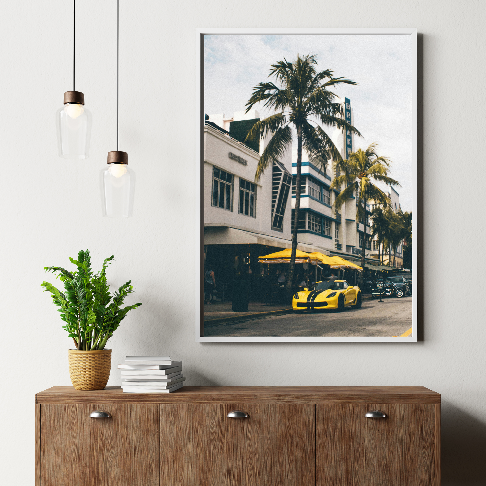 Palm Tree Corvette | PosterStudio Luxury Collection
