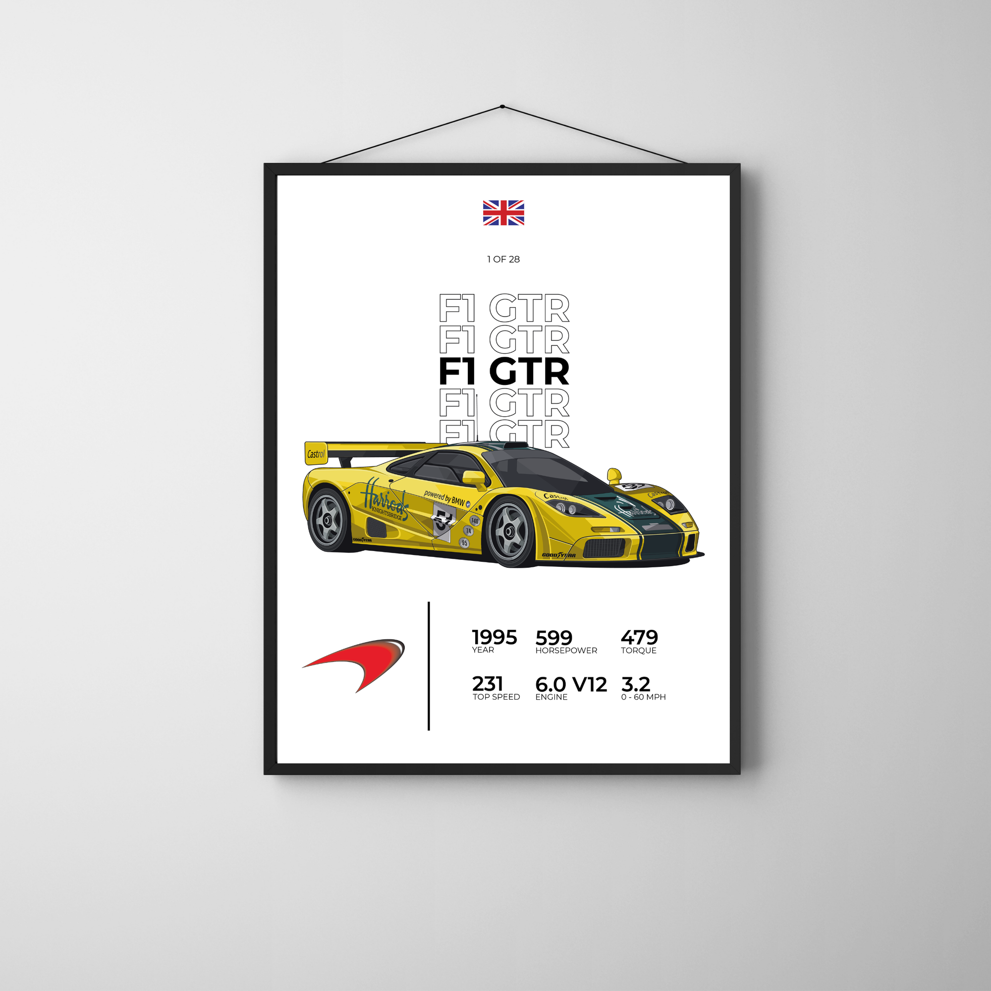McLaren F1 GTR Stat | PosterStudio Automotive Collection