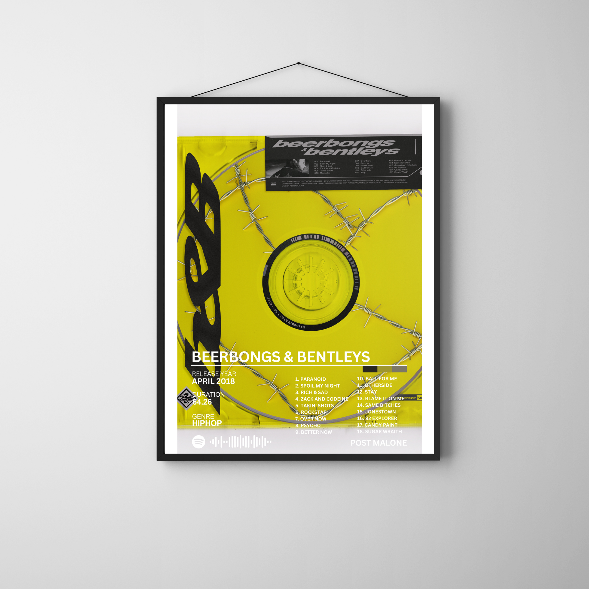 Beerbongs & Bentley's - Post Malone 2 | PosterStudio Album Collection