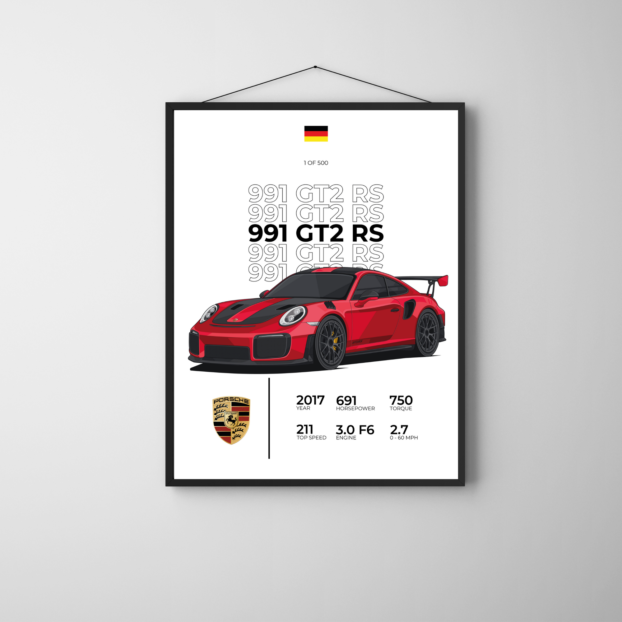 Porsche GT2RS Stat | PosterStudio Automotive Collection