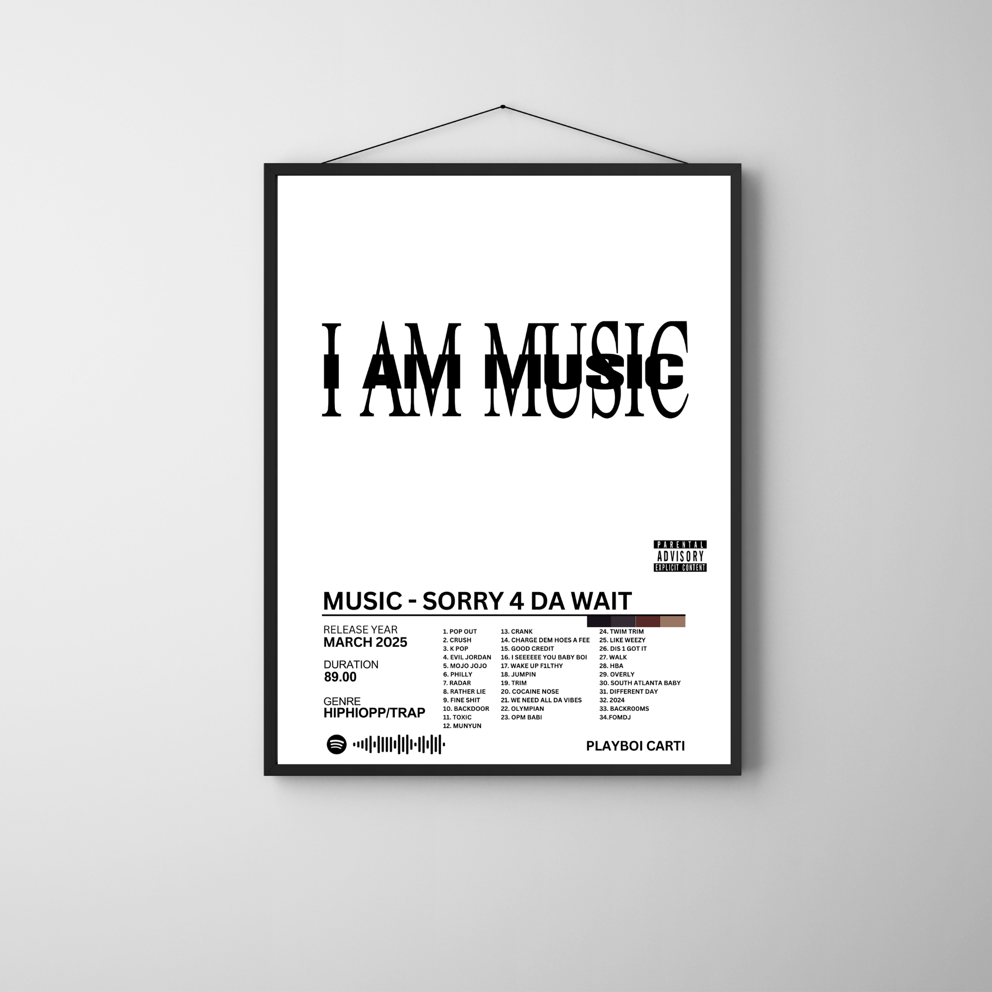 Music Sorry 4 Da Wait - Playboi Carti 2 | PosterStudio Album Collection