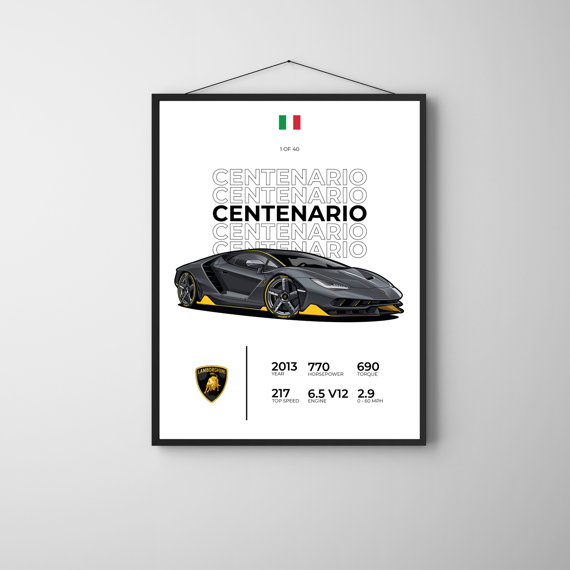 Lamborghini Centenario Stat | PosterStudio Automotive Collection