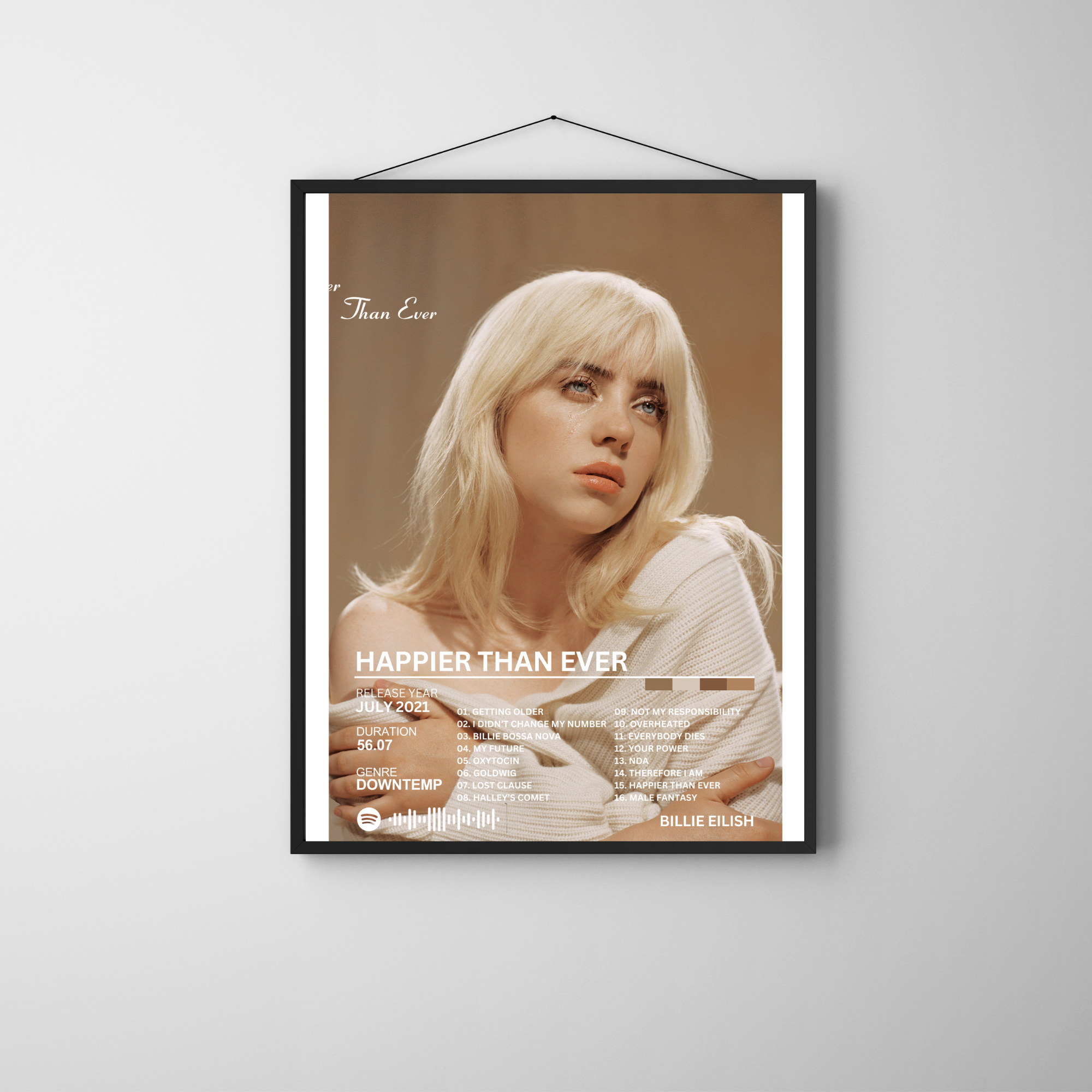 Happier Than Ever - Billie Eilish 2 | PosterStudio Album Collection