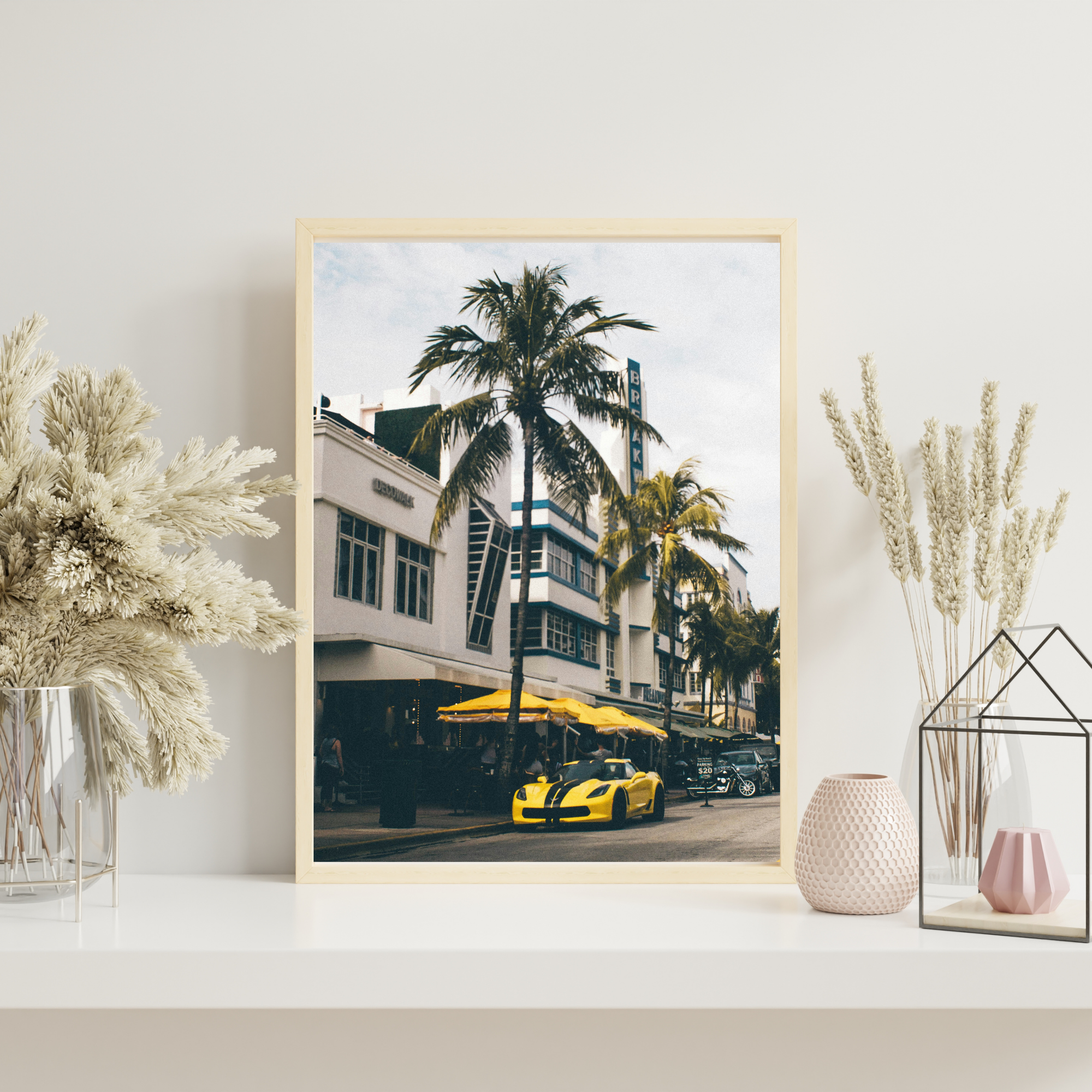 Palm Tree Corvette | PosterStudio Luxury Collection