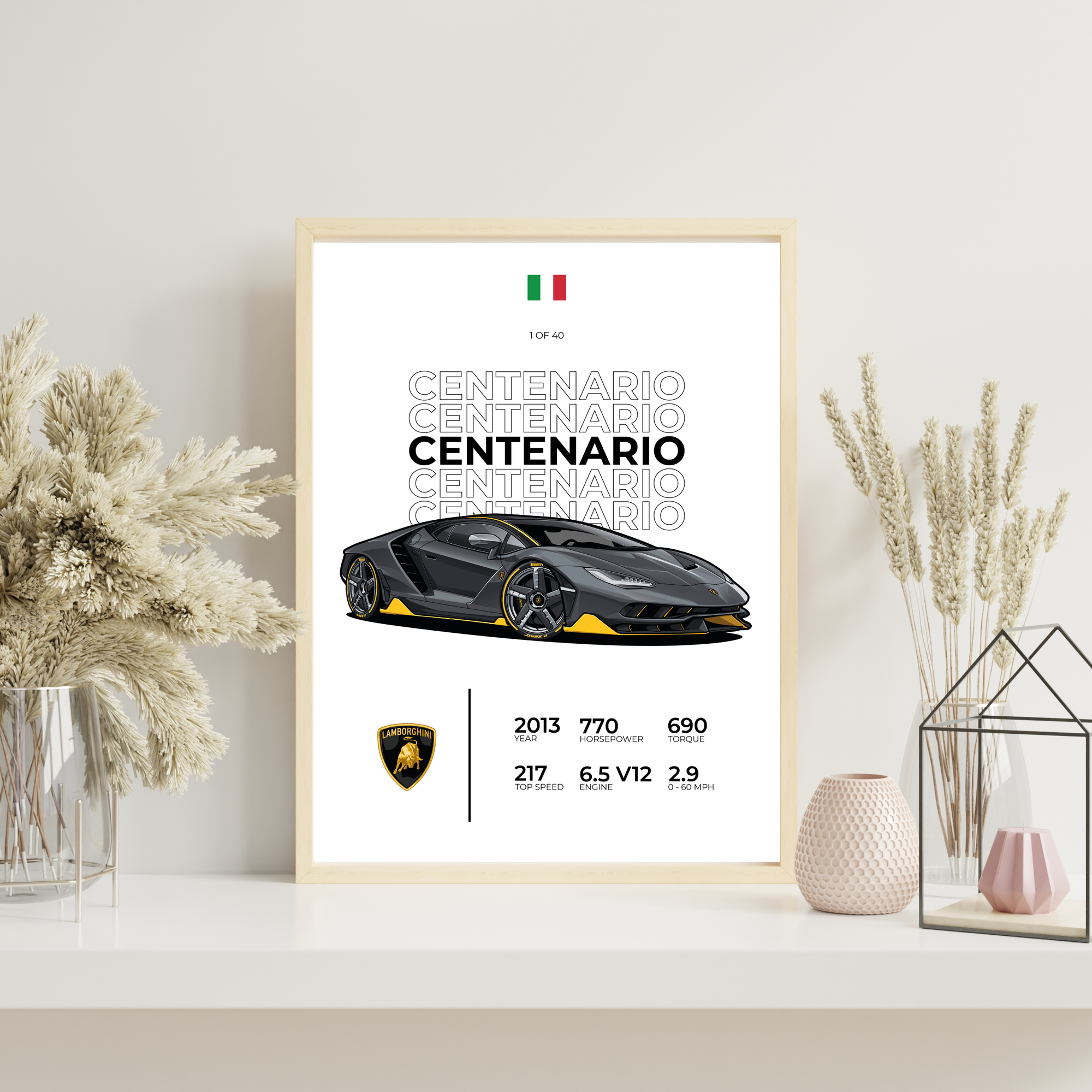 Lamborghini Centenario Stat | PosterStudio Automotive Collection