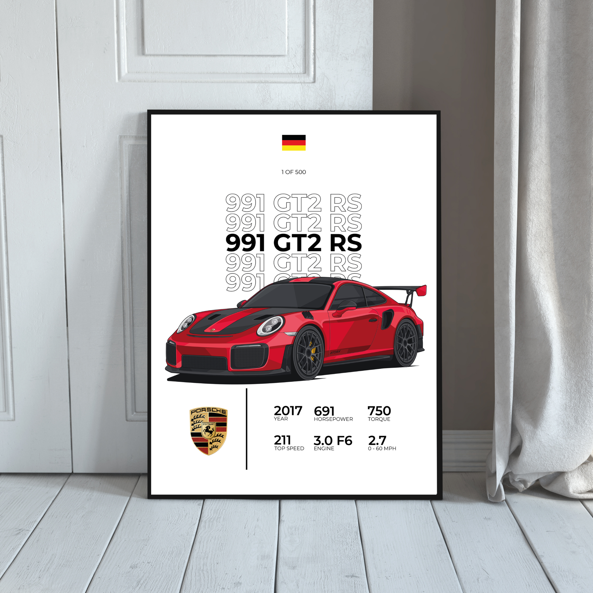 Porsche GT2RS Stat | PosterStudio Automotive Collection