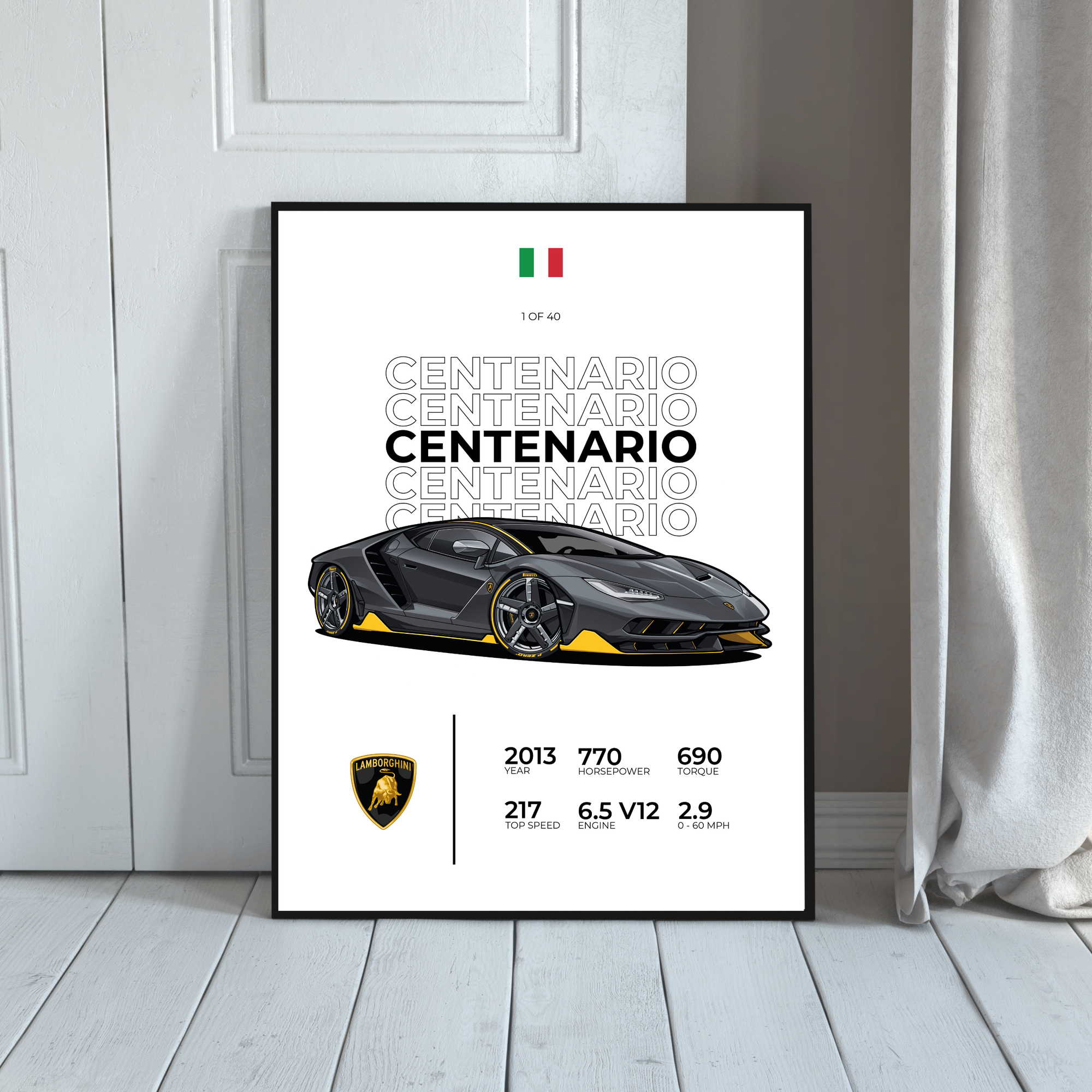 Lamborghini Centenario Stat | PosterStudio Automotive Collection