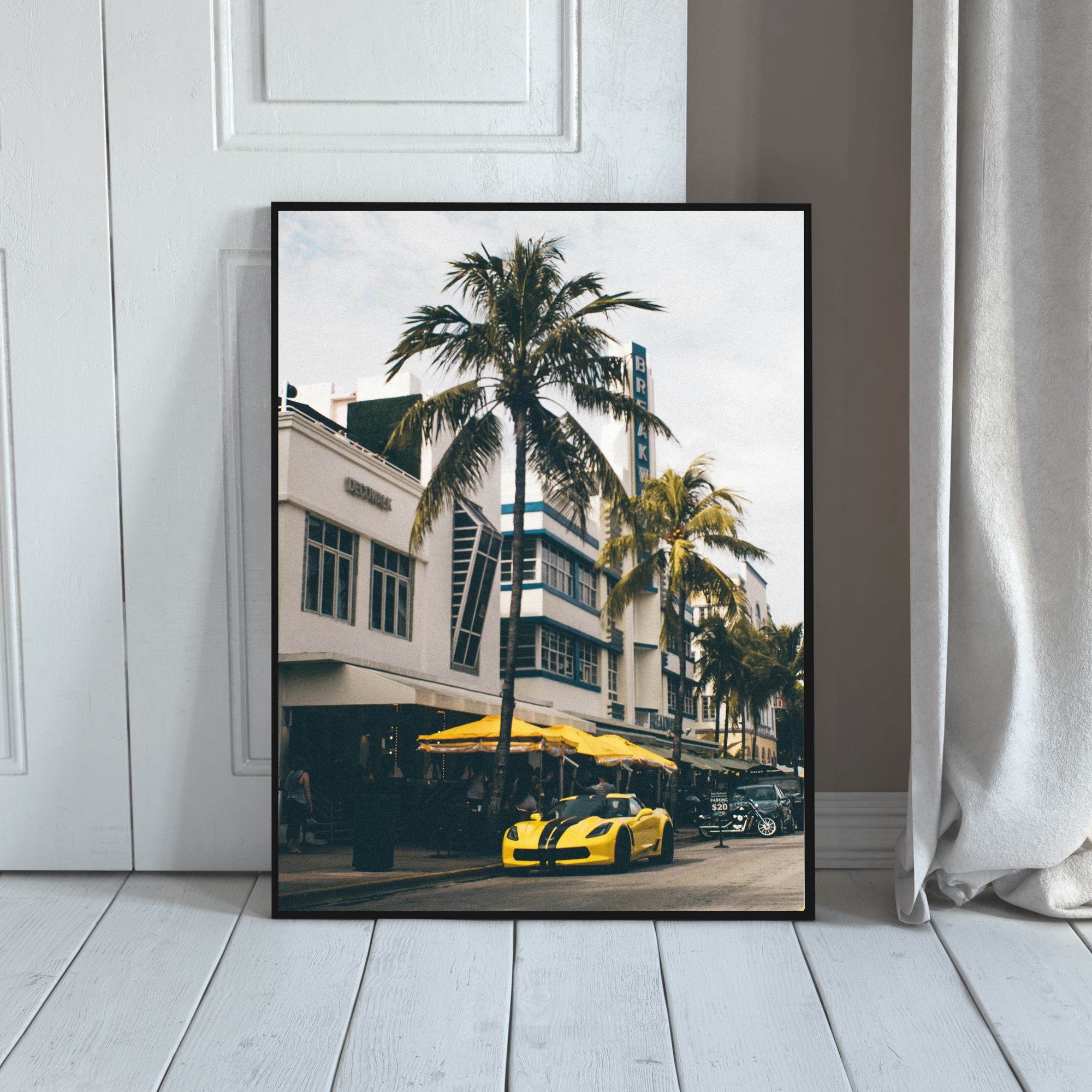 Palm Tree Corvette | PosterStudio Luxury Collection